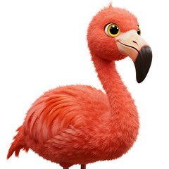 3D Close up of a Pink Flamingo