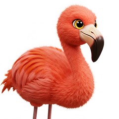 3D Close up of a Pink Flamingo