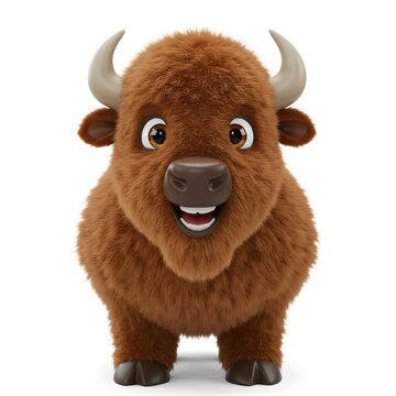 3D American Bison Bull