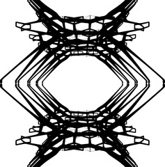 Abstract Construction Structure Silhouette Vector. Illustration Of Architectural Construction Isolated On White Background.