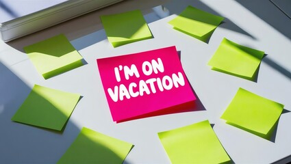 Vacation Note on Desk