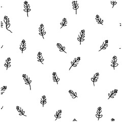 Delicate floral repeat pattern showcasing minimalist botanical illustration design