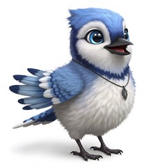 3D Blue Cute Bird