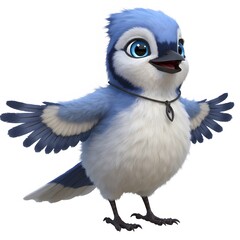 3D Blue Cute Bird