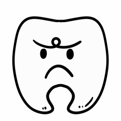 cute cartoon tooth on white background. illustration.