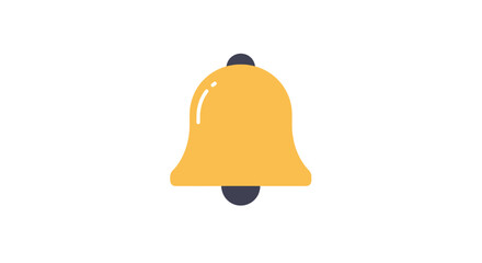Isolated yellow bell icon for notifications, reminders, and alerts in vector format, perfect for websites, apps, and user interfaces