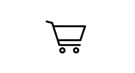 Minimalist shopping cart icon on white background perfect for e-commerce designs and online retail promotions
