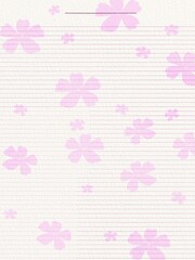 Cute Watercolor Floral Background with Lines for Notes