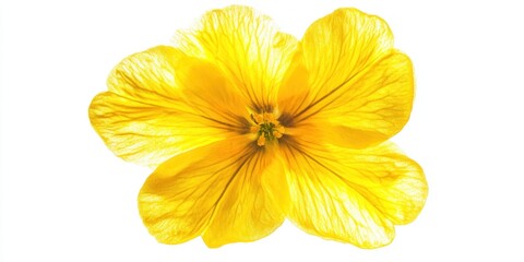 A high-resolution photo of a vibrant yellow Primula flower,