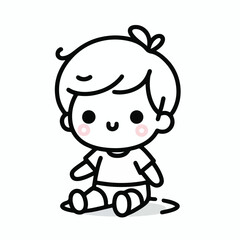 vector line art image of a child
