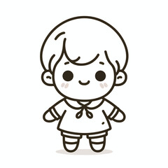 Obraz premium vector line art image of a child