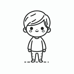 vector line art image of a child