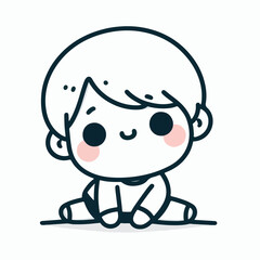vector line art image of a child