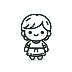 vector line art image of a child