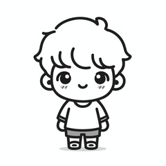 vector line art image of a child