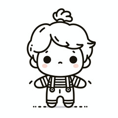 vector line art image of a child