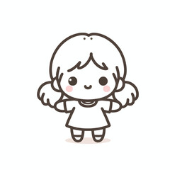 vector line art image of a child