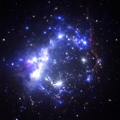 Naklejka premium 星座のように輝く星々が流れ、宇宙の中心でエネルギーが循環し、神秘的な宇宙の力を感じさせるビジュアル