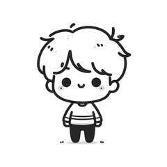 vector line art image of a child