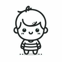 vector line art image of a child