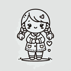 vector line art image of a child