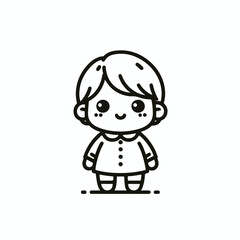 vector line art image of a child
