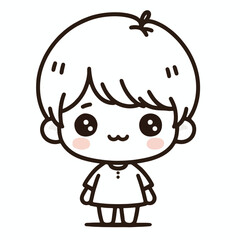 vector line art image of a child