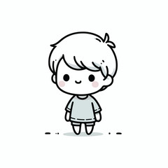 vector line art image of a child