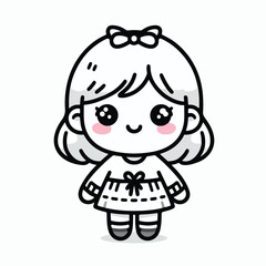 vector line art image of a child