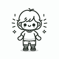 vector line art image of a child