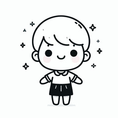 vector line art image of a child