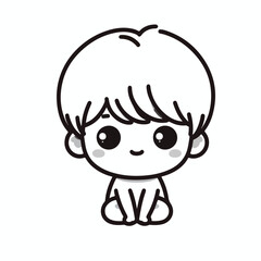 Fototapeta premium vector line art image of a child