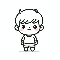 Obraz premium vector line art image of a child