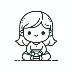 vector line art image of a child