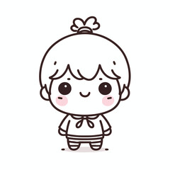 Obraz premium vector line art image of a child