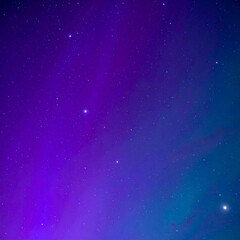 Fototapeta premium 深い紫と青の色合いが広がる宇宙空間、星々が煌めき、神秘的なオーロラが空間を包み込む幻想的なシーン