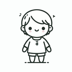 vector line art image of a child