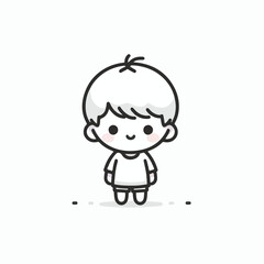 vector line art image of a child