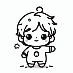 vector line art image of a child