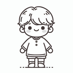 vector line art image of a child