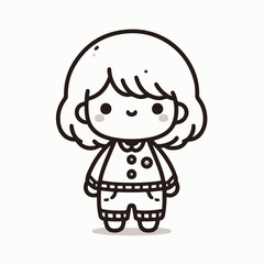 vector line art image of a child