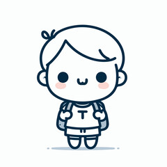 vector line art image of a child