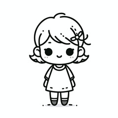 vector line art image of a child