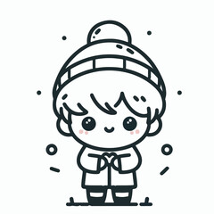 vector line art image of a child