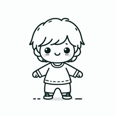 vector line art image of a child