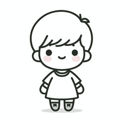 vector line art image of a child