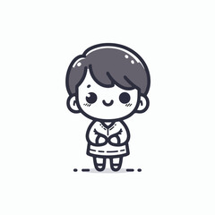 vector line art image of a child