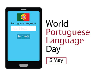 illustration vector graphic of online dictionary in smartphone application, perfect for international day, world portuguese language day, celebrate, greeting card, etc.