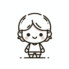 vector line art image of a child