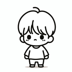 vector line art image of a child
